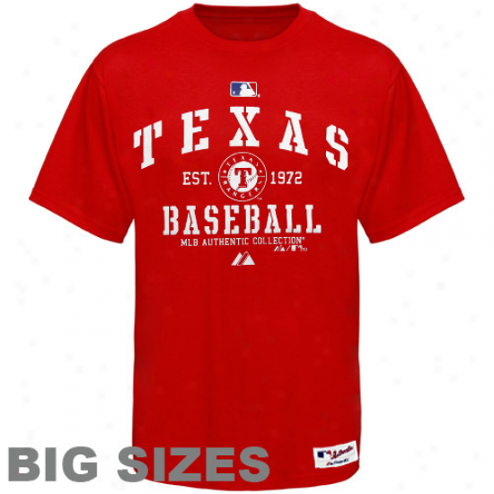 Majestic Texas Rangers Classic Big Sizes T-shirt - Red