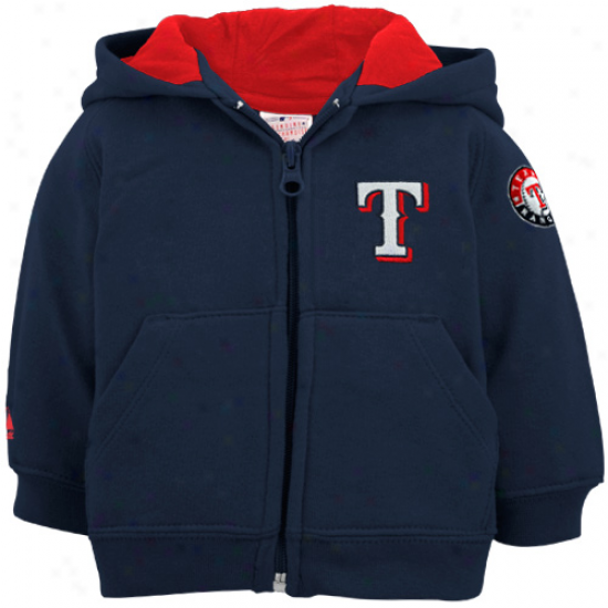 Majestic Texas Rangers Infant Navy Blue Full Zip Hoody Sweatshirt