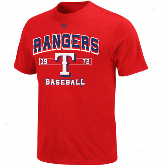 Majestic Texas Rangers Past Time Original T-shirt - Red