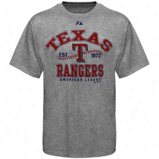 Majesti cTexas Rangers Youth Ash Dial It Up T-shirt