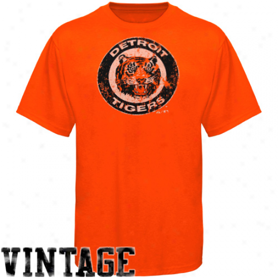 Majestic Threads Detroit Tigers Cooperstown 1969 Team Logo Premium Tri-blend T-shirt - Orange