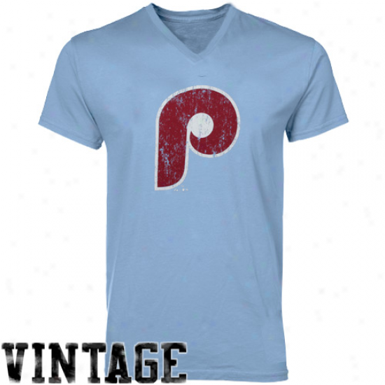 Majestic Threads Philadelphia Phillies Cooperstown Premium V-neck T-shirt - Royal Blue
