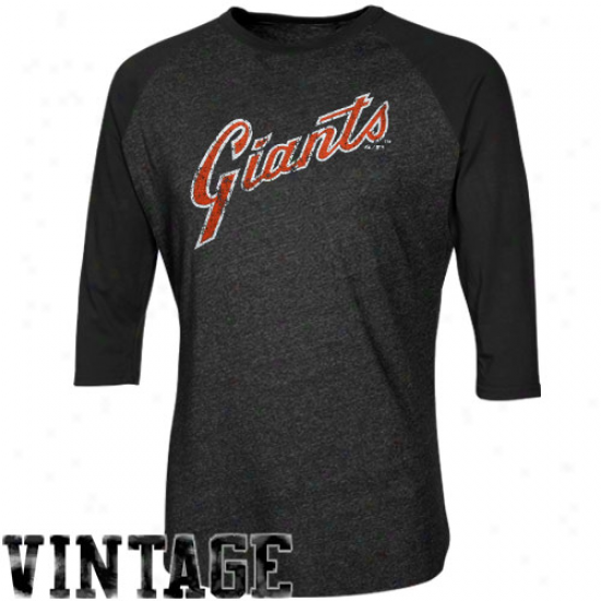 Mamestic Threads San Francisco Giants Cooperstown Premium V-neck T-shirt - Black