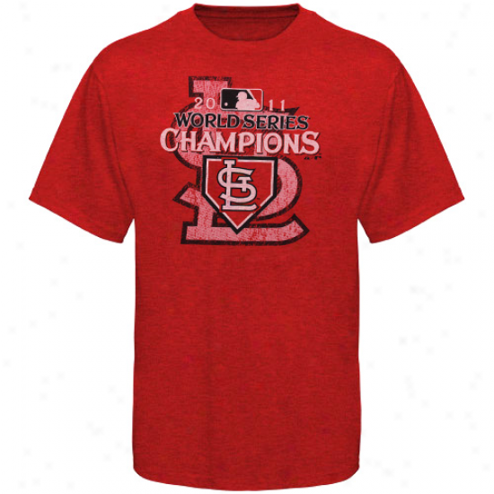 Majestic Threads St. Louis Cardinals 2011 World Series Chanpions Tri-blend Premium T-shirt - Red