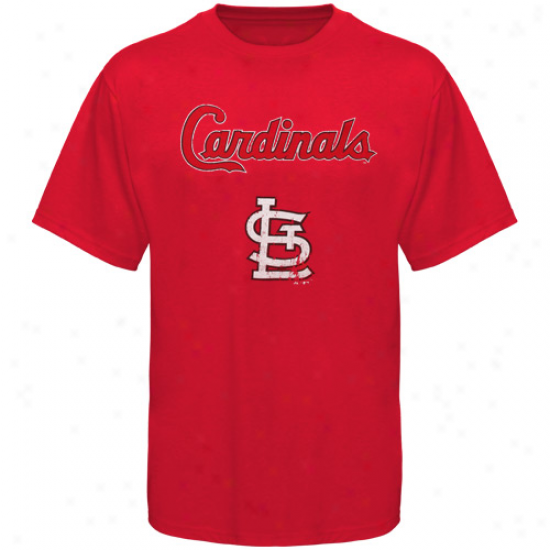 Majestic Threads St. Louis Cardinals Enthusiast Premium Tri-blend Heathered T-shirt - Red