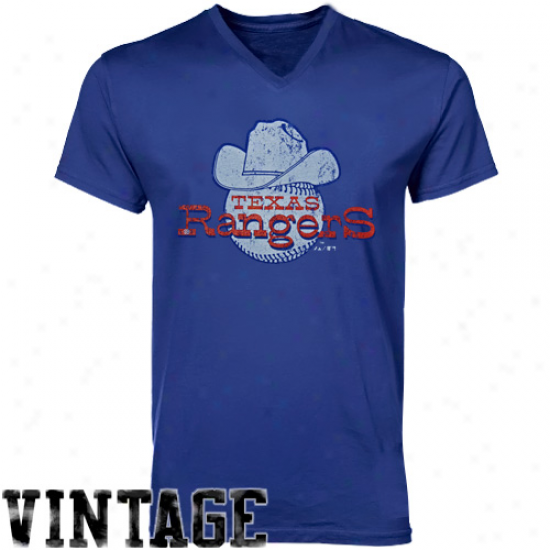 Majestic Threads Texas Rangers Cooperstown V-neck T-shirt - Royal Blue