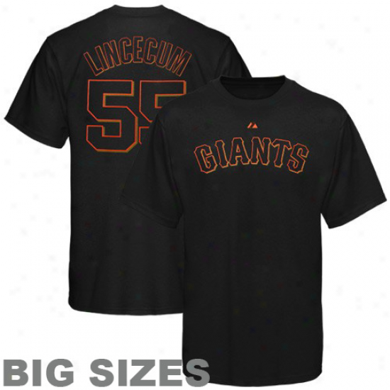 Majestic Tim Lincecum San Francisco Giants Player BigS izes T-shirt -  Black