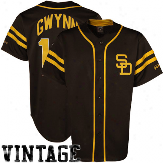 Majestic Tony Gwynn San Diego Padres Throwback Heater Jersey - Brown