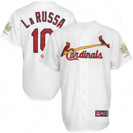 Majestic Tony La Russa St. Louis Cardinals 2011 World Series Champions Home Reploca Jersey - White