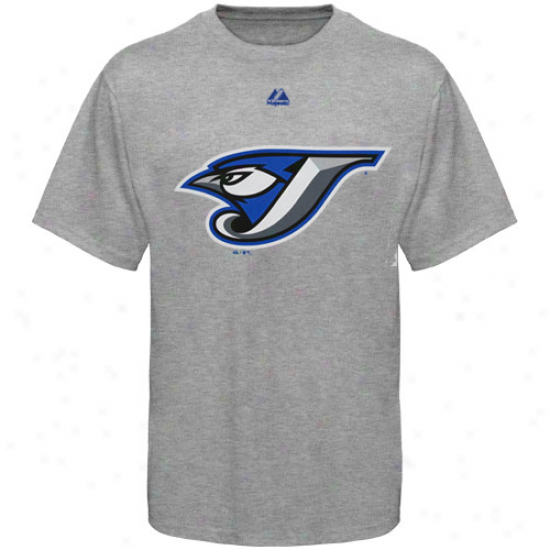 Majestic Toronto Blue Jays Ash Soft Density Official Logo T-shirt