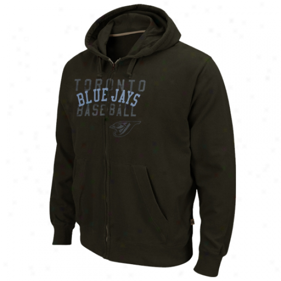Majestic Toronto Blue Jays Black Fieey Fastball Full Zip Hoodie Sweatshirt