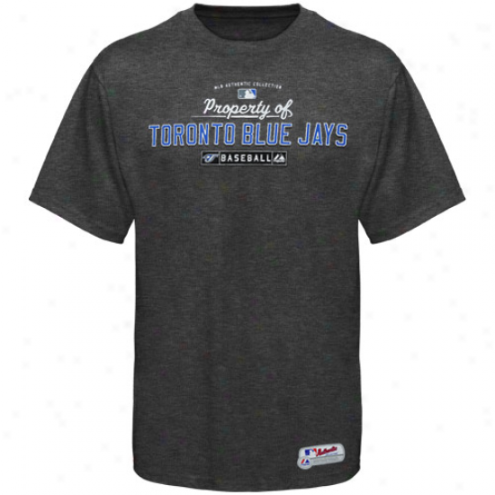 Majestid Toronto Blue Jays Charcoal Property Of T-shirt