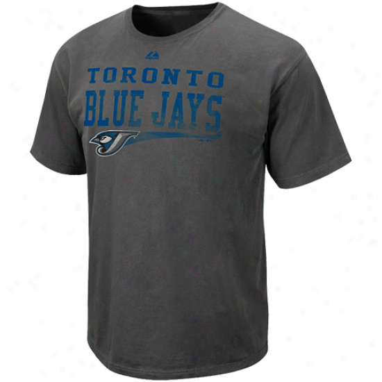 Majestic Toronto Blue Jays Empty Bullpen Pigment Dyed T-shirt - Charcoal