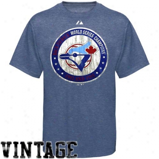 Majestic Toronto Blue Jays Loose lBue Cooperstown Training Up Heathered T-shirt