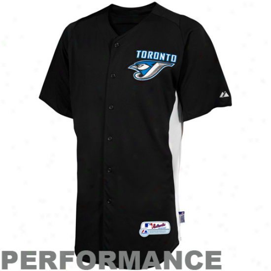 Majestic Toronto Blue Jays Youth Batting Practice Performance Jersey - Black-white