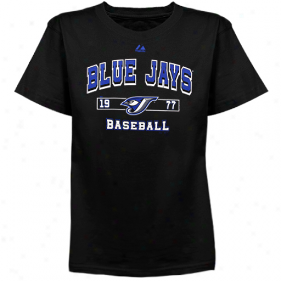 Majestic Toronto Blue Jays Youth Past Time Original T-shirt - Black