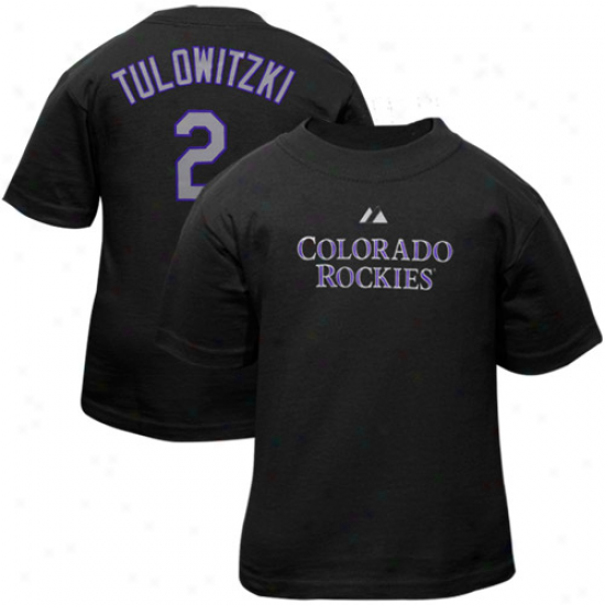 Majestic Troy Tulowitzki Col0rado Rockies #2 Infant Player T-shirt - Black