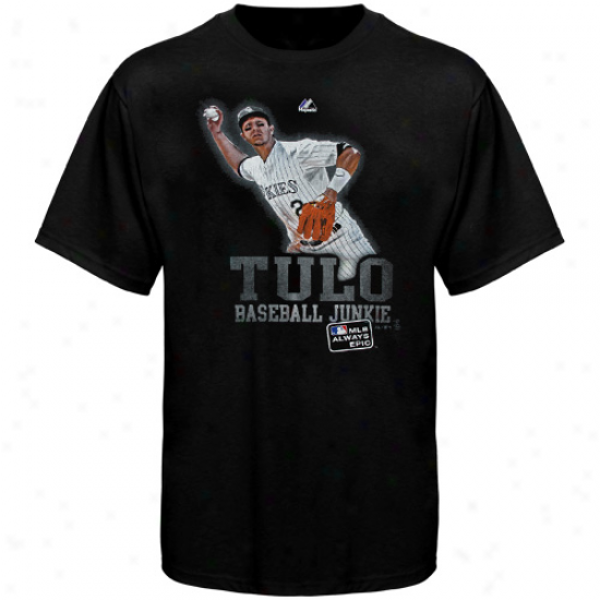 Majestic Troy Tulowitzski Colorado Rockies #2 Youth Tulo Baseball Junkie T-shirt - Black