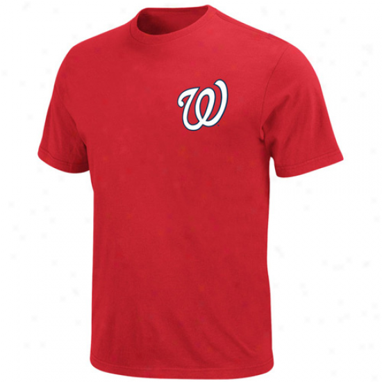 Majestic Washington Nationals Official Wordmark T-shirt - Red