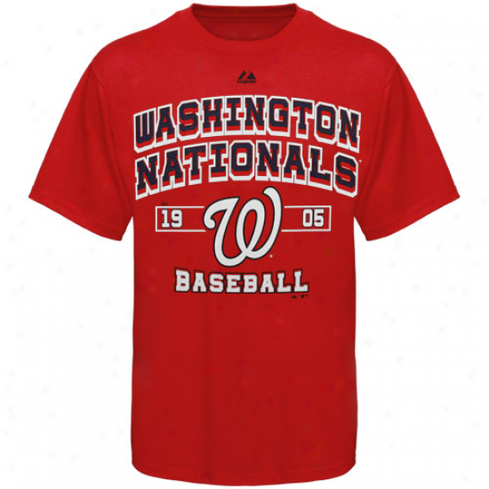 Majestic Washington Nationals Past Time Original T-shirt - Red