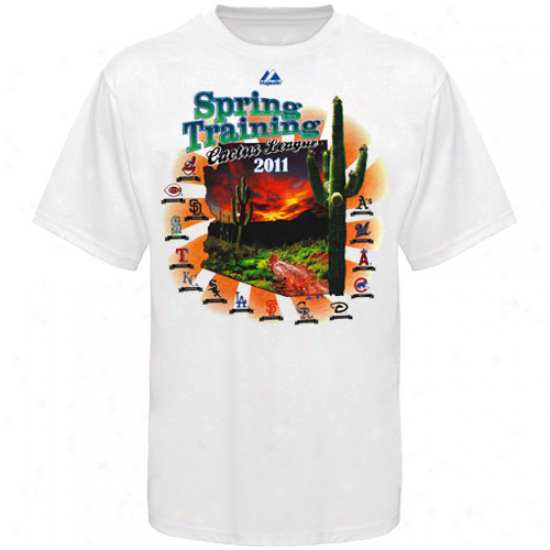 Majestic White 2011 Rebound Training Cactus League Map T-shirt