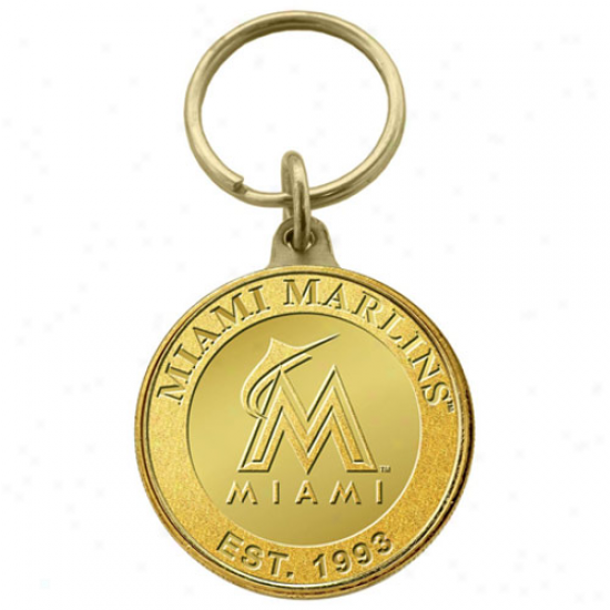 Miami Marlins Bronze Coin Keychain
