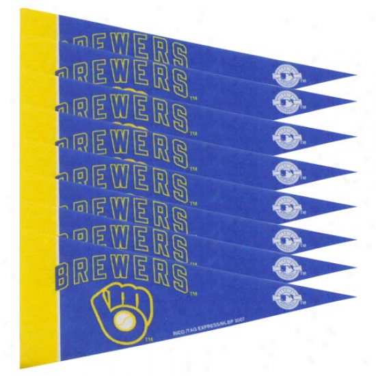 Milwaukee Brewers 8-pack 4'' X 9'' Blue Mini Pennant Set