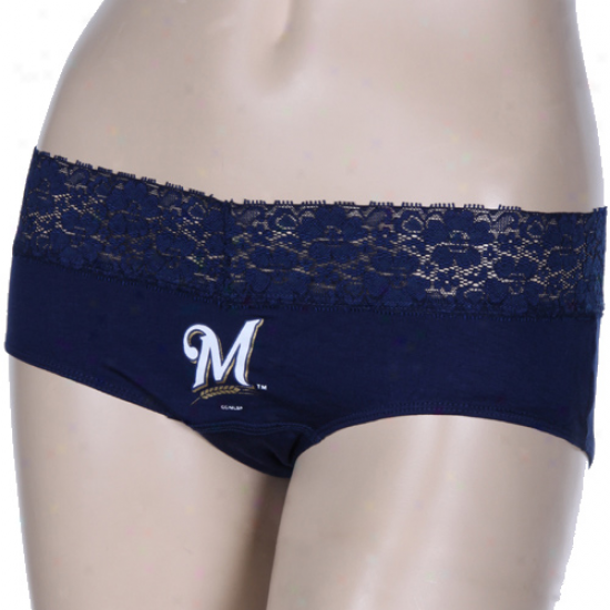 Milwaukee Breers Ladies Navy Blue Super-soft Lace Trim Panties