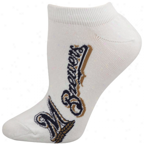 Milwaukee Brewers Ladirs Of a ~ color Arched Team Name Solid Ankle Socks