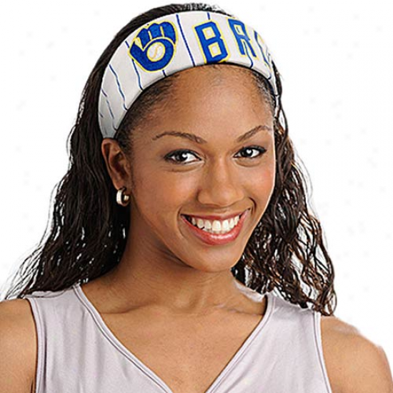 Milwaukee Brewers Ladies White Fanband Jersey Headband