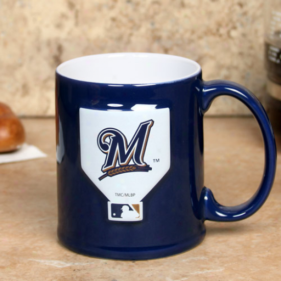 Milwaukee Brewers Navy Blue 11oz. Ceramic Sculpted Mug