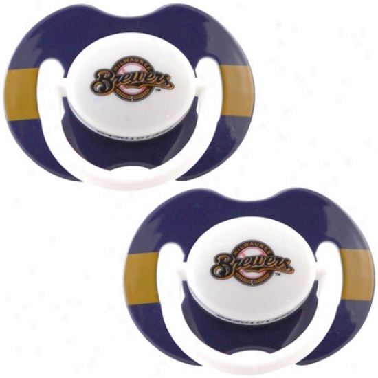 Milwaukee Brewers  Ships of war Blue-gold Striped 2-pack Team LogoP acifiers