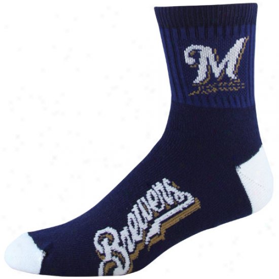 Milwauke Brewers Navy Blue Team Color Block Socks