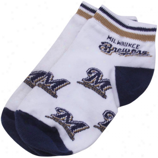 Milwauke Brewers Preschool Allover Crew Socms - White