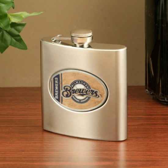 Milwaukee Brewers Stainless Steel Flask