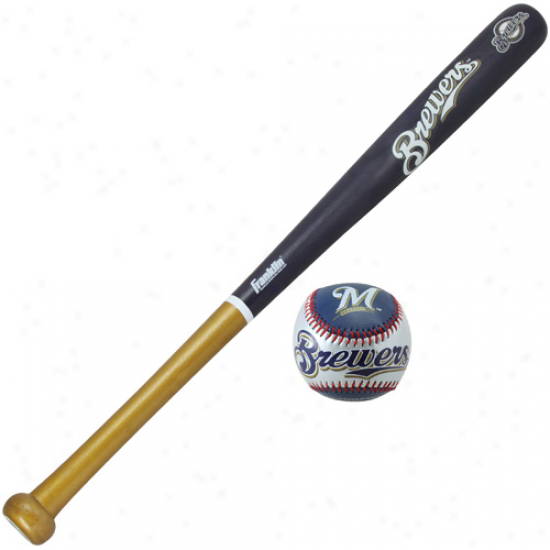 Milwaukee Breeers Wood Bat & Hold Strike Baseball Set