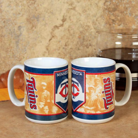 Minnesota Twins 15oz. 2-pack Nostalgic Ceramic Mug Set