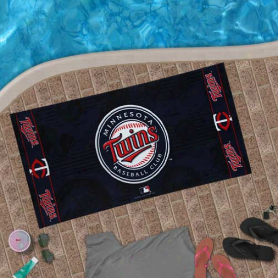 Minnesota Twins 30'' X 60'' Navy Blue Beach Towel