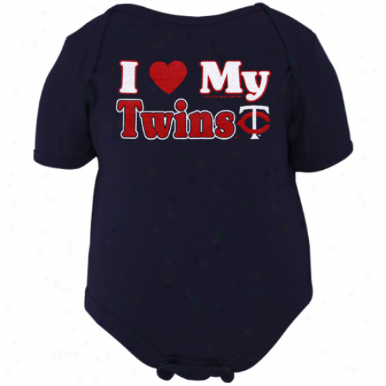 Minnesota Twins Infant Navy Azure I Hrart My Team Creeper
