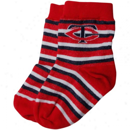 Minnesota Twins Infant Sport Stripe Socks - Red/navy Blue