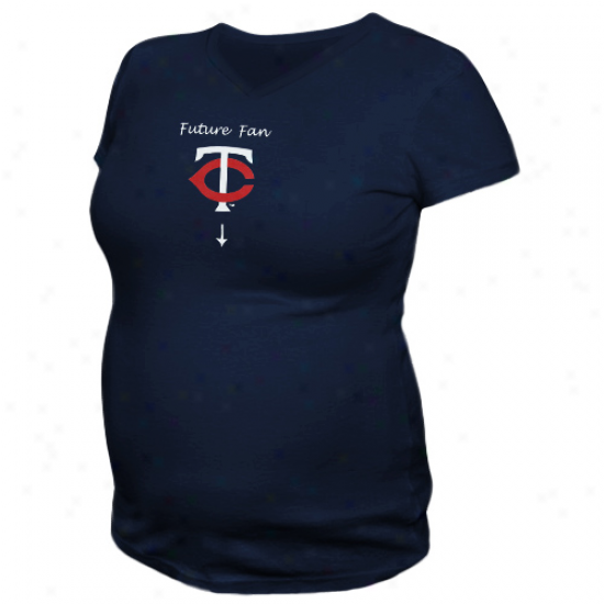 Miinnesota Twins Ladies Navy Blue Future Fan Maternity T-shirt