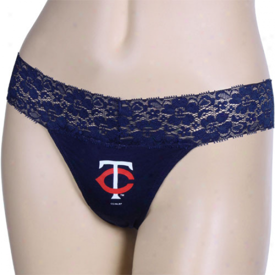 Minnesota Twins Ladies Navy Blue Super-soft Thong Underwear