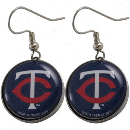 Minnesota Twins Ladies Team Logo Charm Drop Earrings