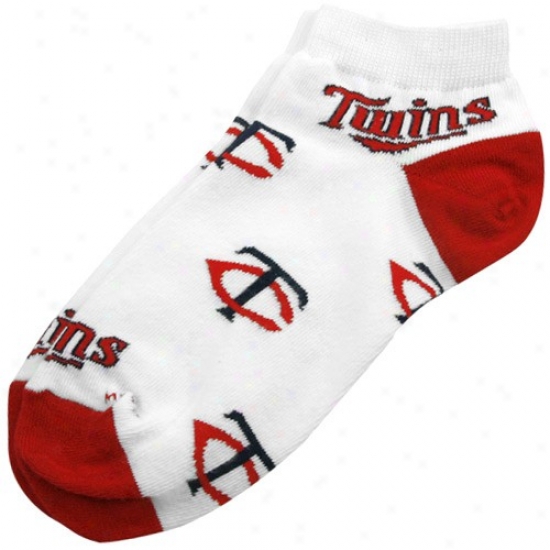 Mnnesota Twins Ladies  White All Over Team Logo Ankle Socks