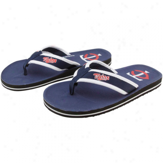 Minnesota Twins Navy Blue Contoured Flip Flops