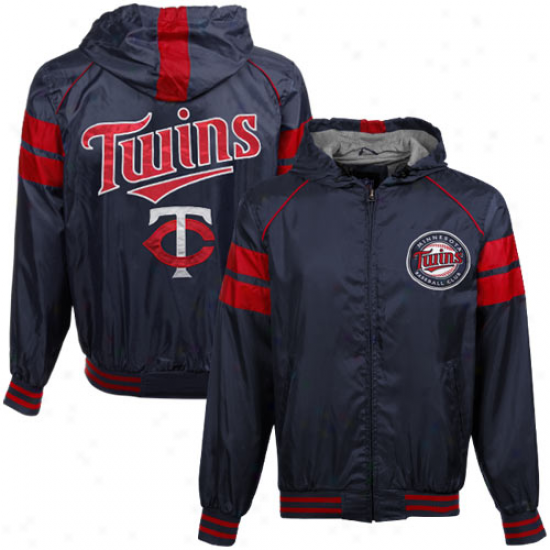 Minnesota Twins Navy Dismal Flea Flicke rFull Zip Hoodie Jacket