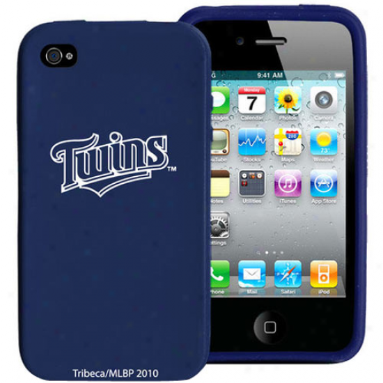 Minnessota Twins Navy Blue Silicone Iphone 4 Case