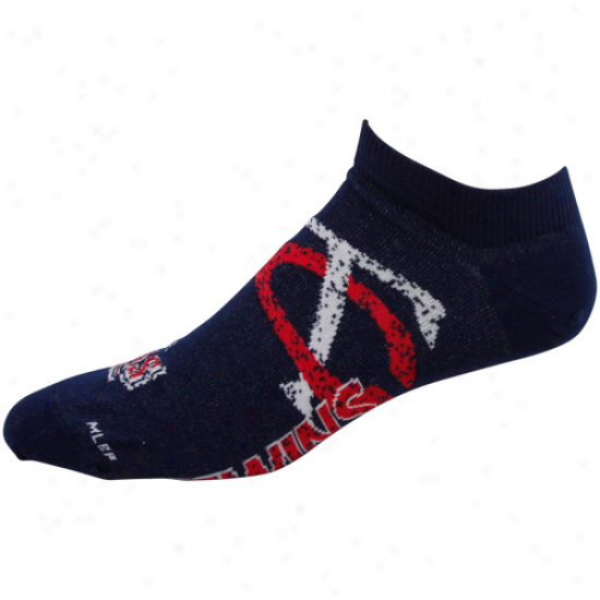 Minnesota Twins Navy Blue Spattered Logo Ankle Socks