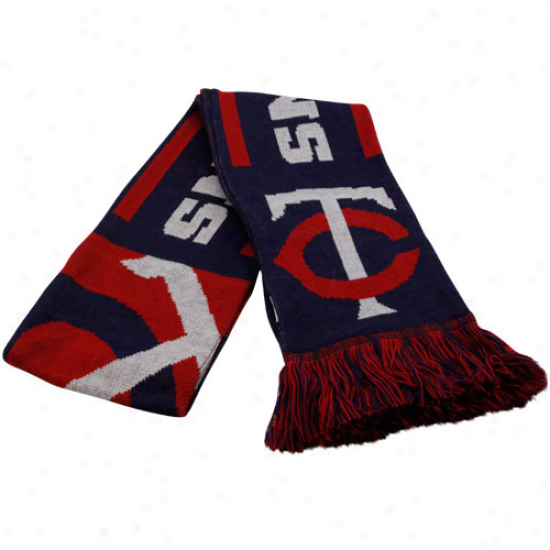 Minnesota Twins Navy Dismal Team Fringed Knit Scarf