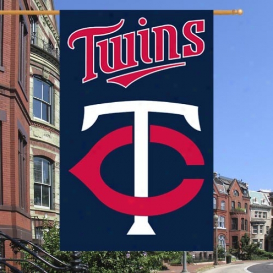 Minnesota Twins Navy Blue Vertical Applique Flag